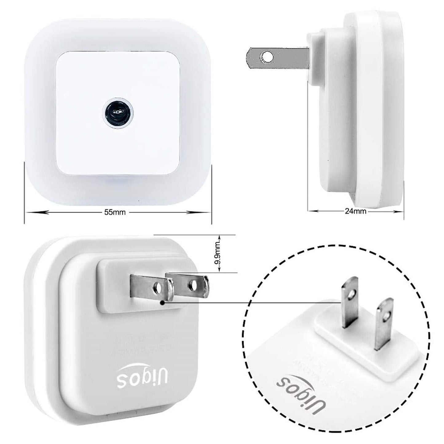 Night Light Lamp With Smart Sensor Dusk To Dawn Sensor, Daylight White, 0.5W Plu