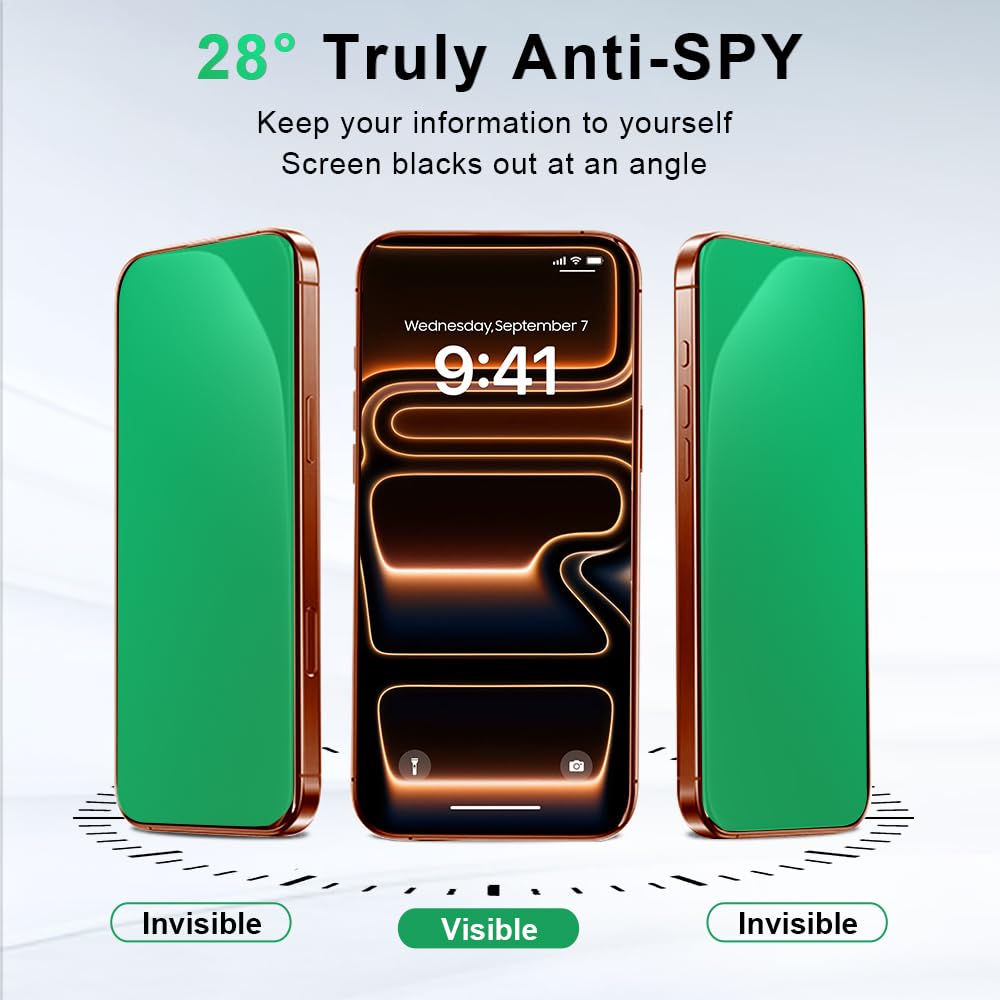 17 Privacy Screen Protector — Anti-Spy Tempered Glass, Anti-Blue Light, No Bubbl