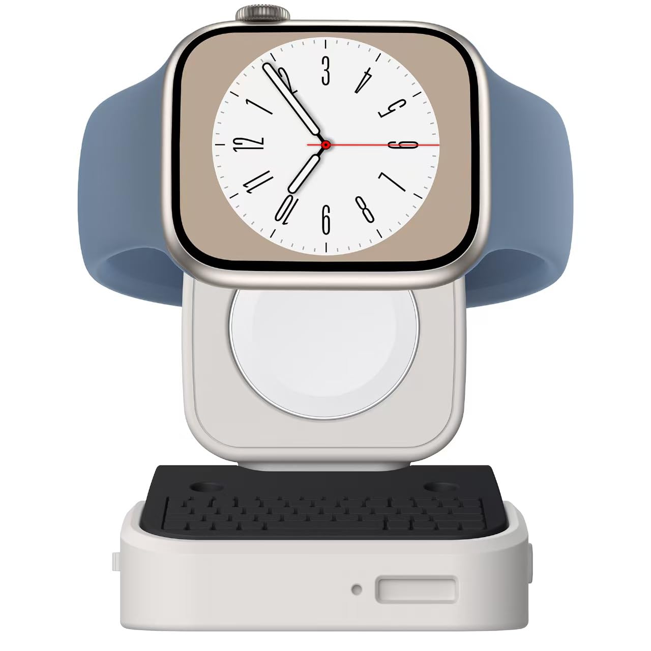 Dock Station For Apple Watch, Desktop Stand With Keyboard Design, White And Blac