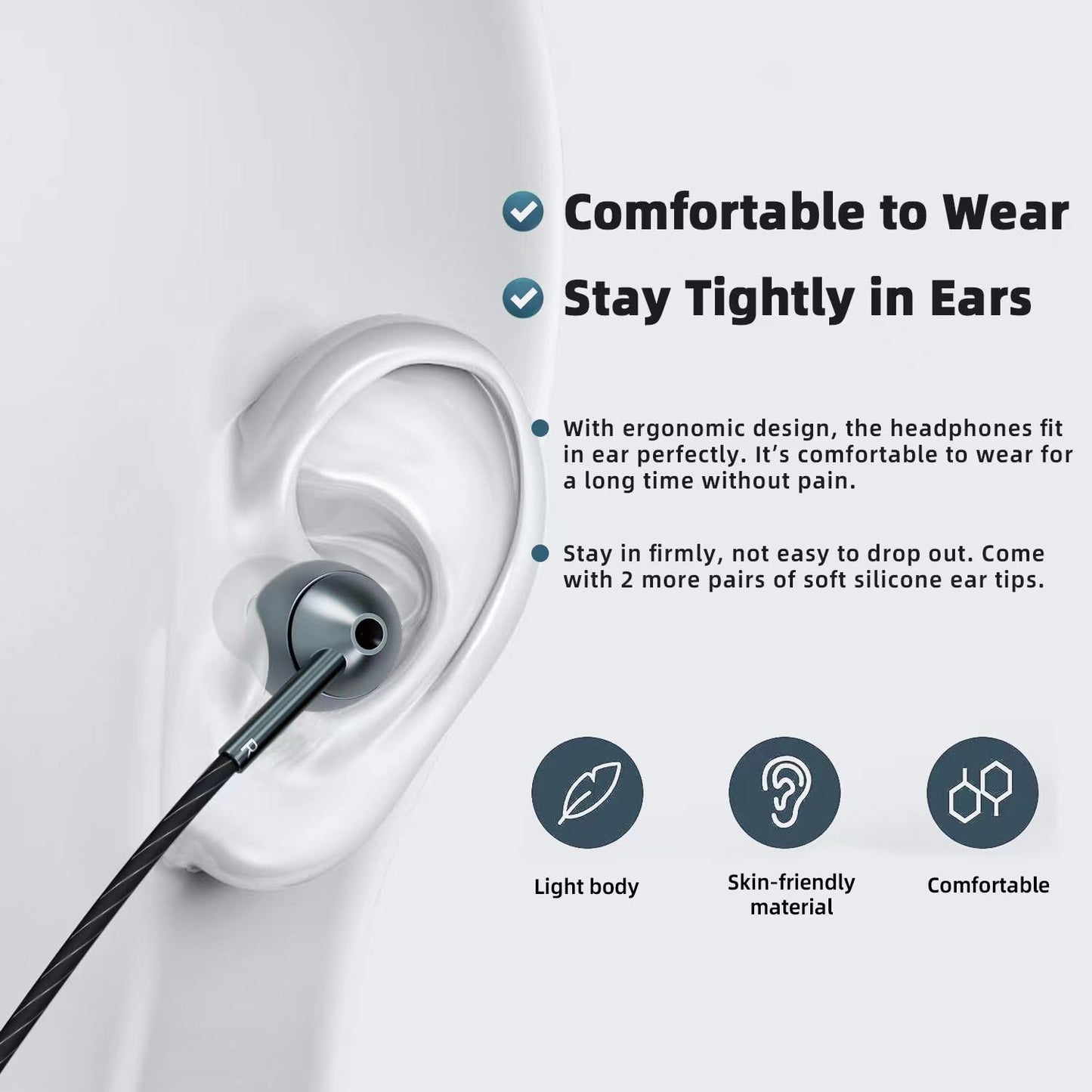Wired Earbuds with Noise Canceling Volume Control and Mic - USB-C for iPhone 17 16 15 and Samsung