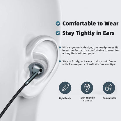 Wired Earbuds with Noise Canceling Volume Control and Mic - USB-C for iPhone 17 16 15 and Samsung
