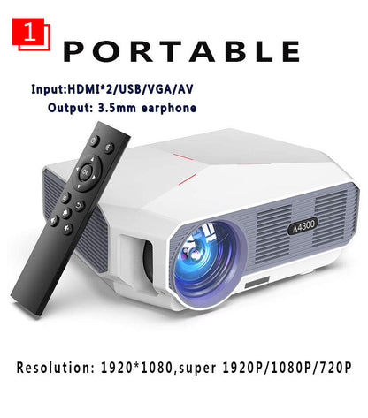 Mini vidéoprojecteur portable 1080P HD pour la maison, connexion vocale WiFi sans fil pour téléphone portable
