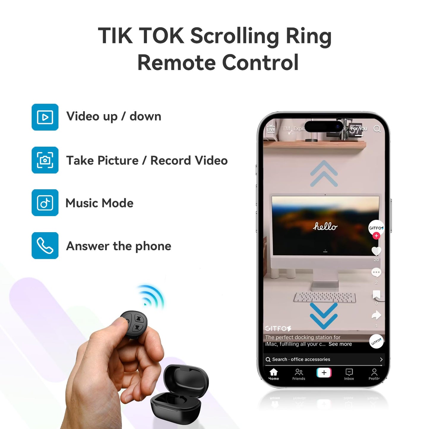 Scrolling Ring For Page Turner & Video Scrolling, Camer