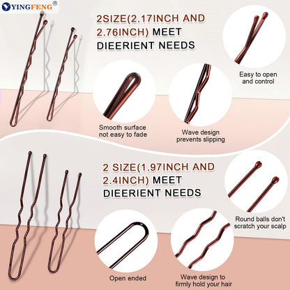 Bobby Pins Hair Pins Kit With Hair Net, Yingfeng Includes 100 Bobby Pins For Wom