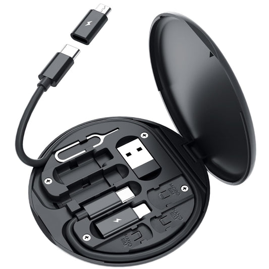 Kit de câbles multi-adaptateurs — Convertisseur de charge 4-en-1 avec fente pour carte et support de téléphone