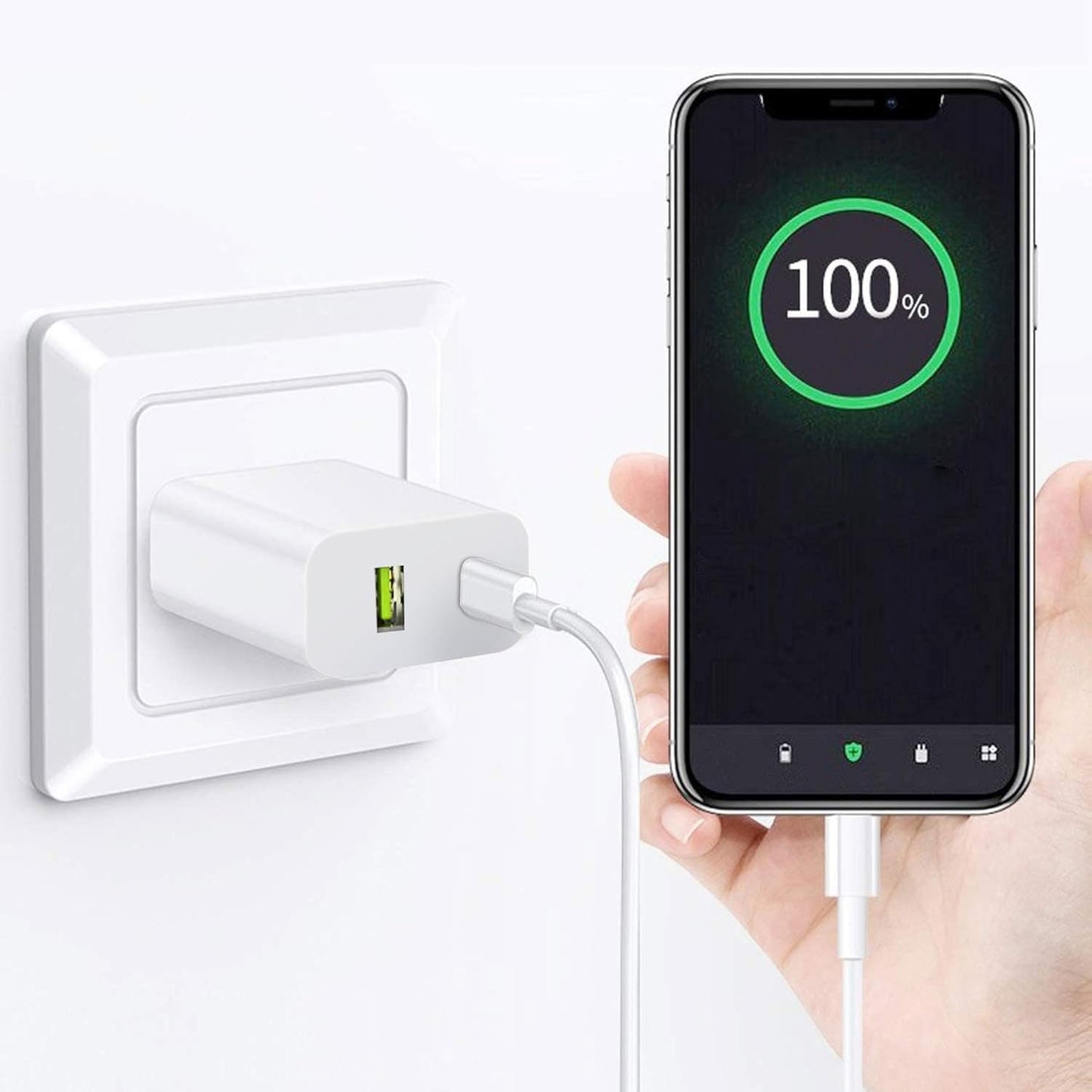USB-C Charger Block 20W - Dual Port Type-C Wall Charger Fast Charging Power Adapter