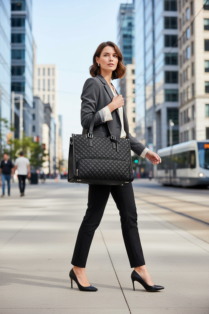 2 in 1 Insulated Lunch Tote with Laptop Compartment 15 Inch Work Bag