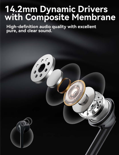 Wired USB-C Earbuds with Mic - Type-C Headphones for iPhone 17e 17 16 15 Pro Max and Samsung