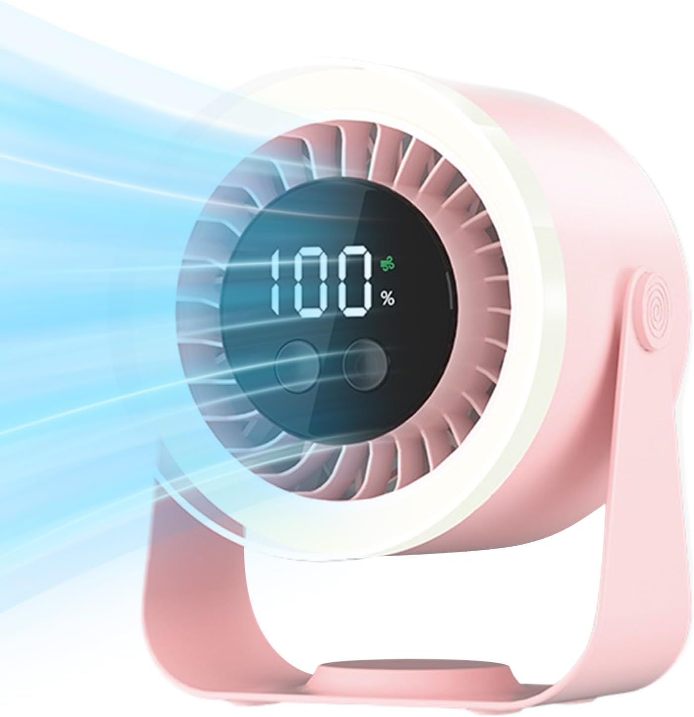 Portable Desk Fan | USB Rechargeable with 10-Speed Quiet Operation | Compact Design for Efficient Cooling