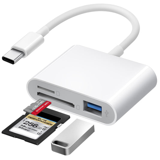Lecteur de carte SD — Adaptateur de carte mémoire SD/TF haute vitesse pour iPhone 16/15 Pro Max,