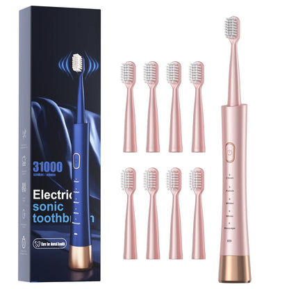 Electric Toothbrush For Adults, Usb Rechargeable Sonic Toothbrush With 8 Brush H