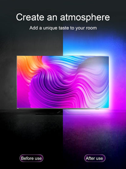 Backlights, 13.1Ft Led Lights For 32-65 Inch Tv, Rgb Tv Led Lights Behind, Music