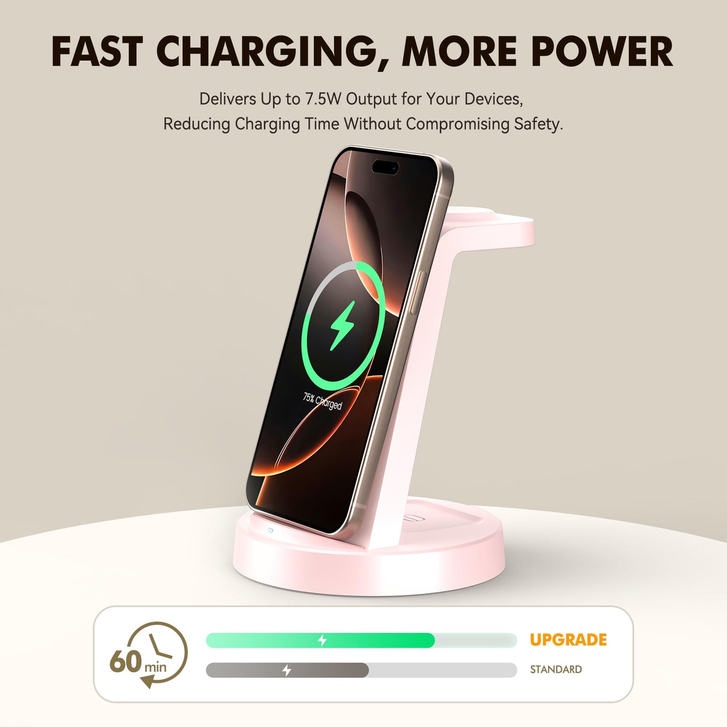 For Iphone Charger Stand: 3 In 1 Wireless Charger For Apple Iphone 17 16E 16 15