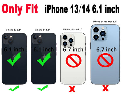 iPhone 14/13 6.1" Flower Case for Women - Soft Matte TPU Cover with Elegant