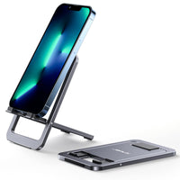 Adjustable Aluminum Phone Stand for Desk - Portable Foldable Holder for iPhone 17 16 15 and Samsung