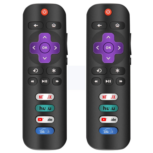 2 Replacement Only For Roku Tv Remote, Compatible For Tcl Roku/Hisense Roku/Sha