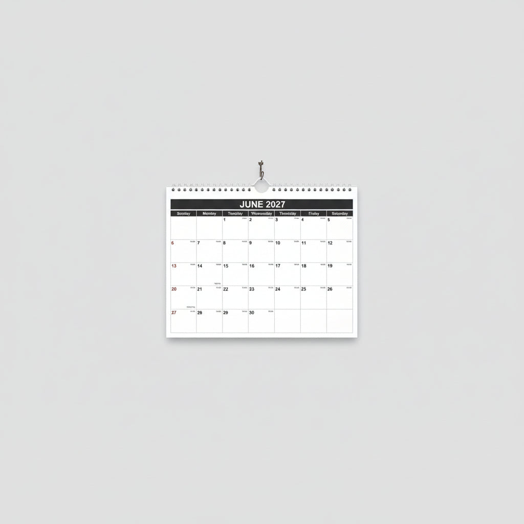 Monthly Wall Calendar (Jan 2026–Jun 2027) – 8.5” x 11” Spiral-Bound Hanging Plan