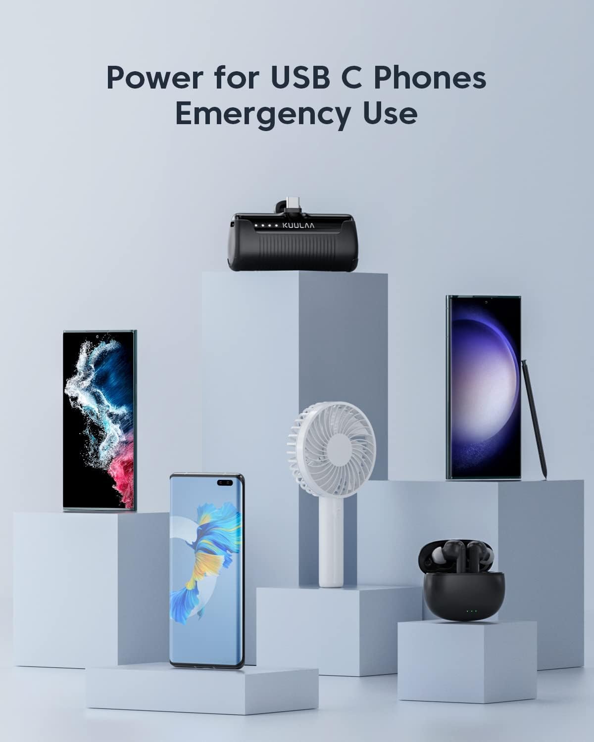 USB-C Power Bank 4500mAh - Small Portable Compact Phone Charger for Android