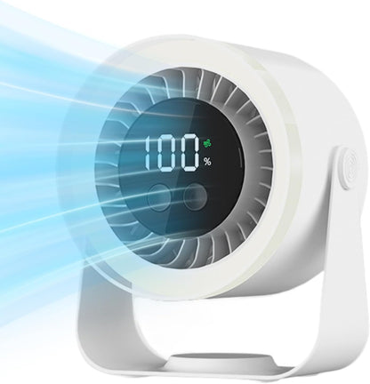 Portable Desk Fan | USB Rechargeable with 10-Speed Quiet Operation | Compact Design for Efficient Cooling
