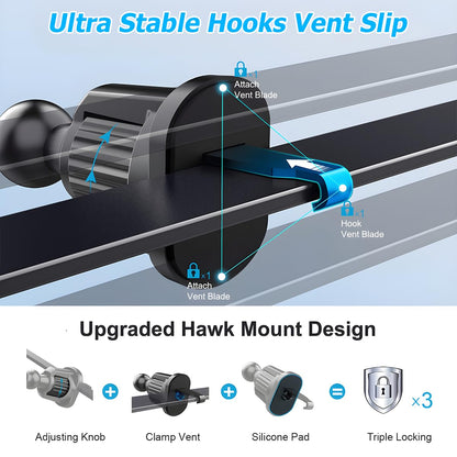 Magnetic Car Mount Phone Holder - Hands-Free Air Vent Clip with Strong Magnet