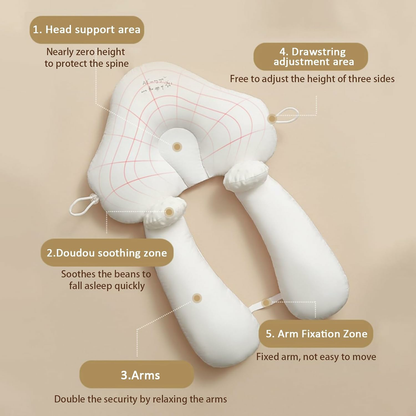 Baby Anti Flat Head Pillow Organic Cotton Infant Sleeping Support Cushion
