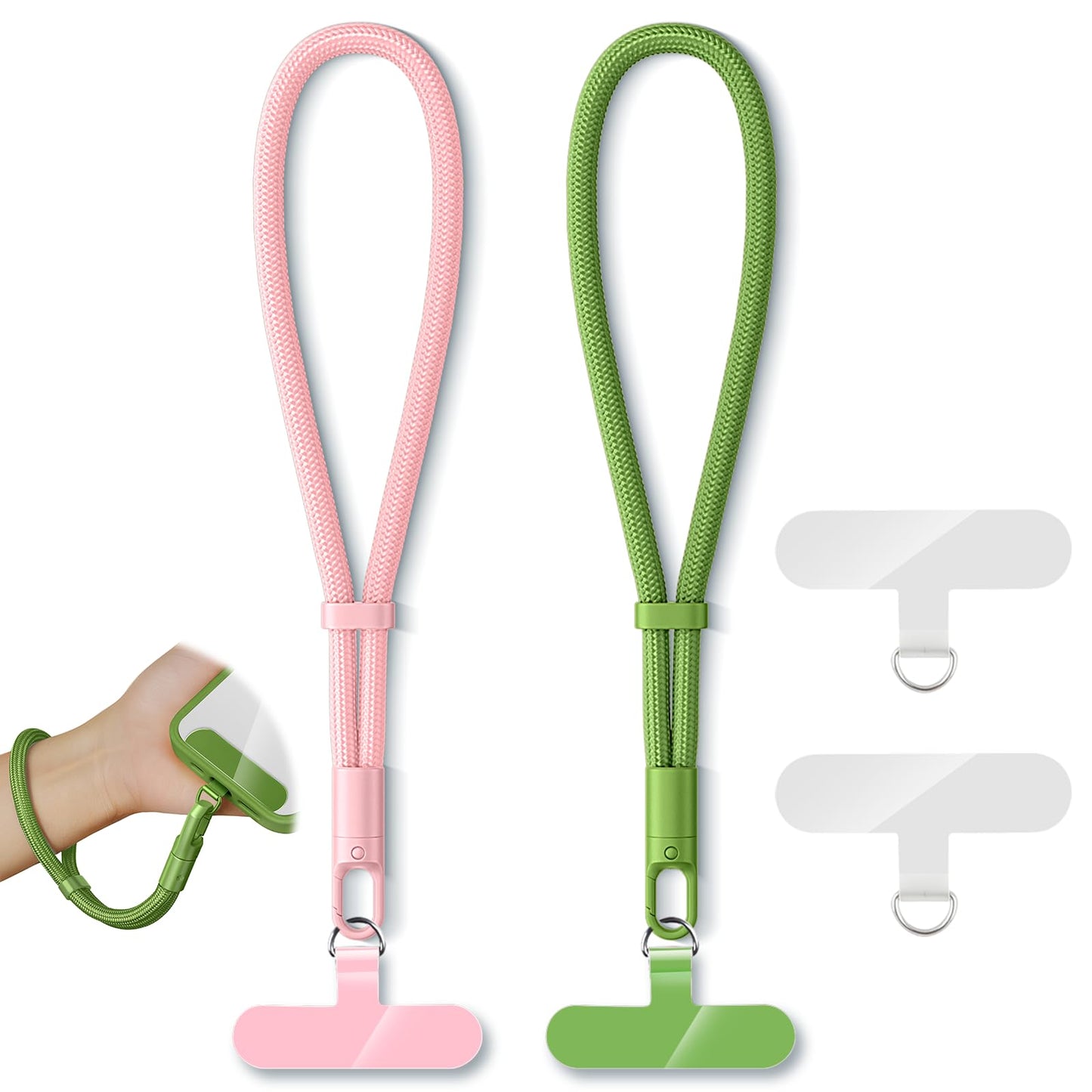 Pack Phone Lanyard,2×Phone Wrist Strap,4×Tether Tabs,Universal Cell Phone Multif