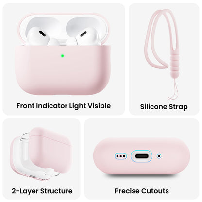 Pro 3 Case 2025, Full Protective Hybrid Silicone For Airpods Pro 3Rd Generation