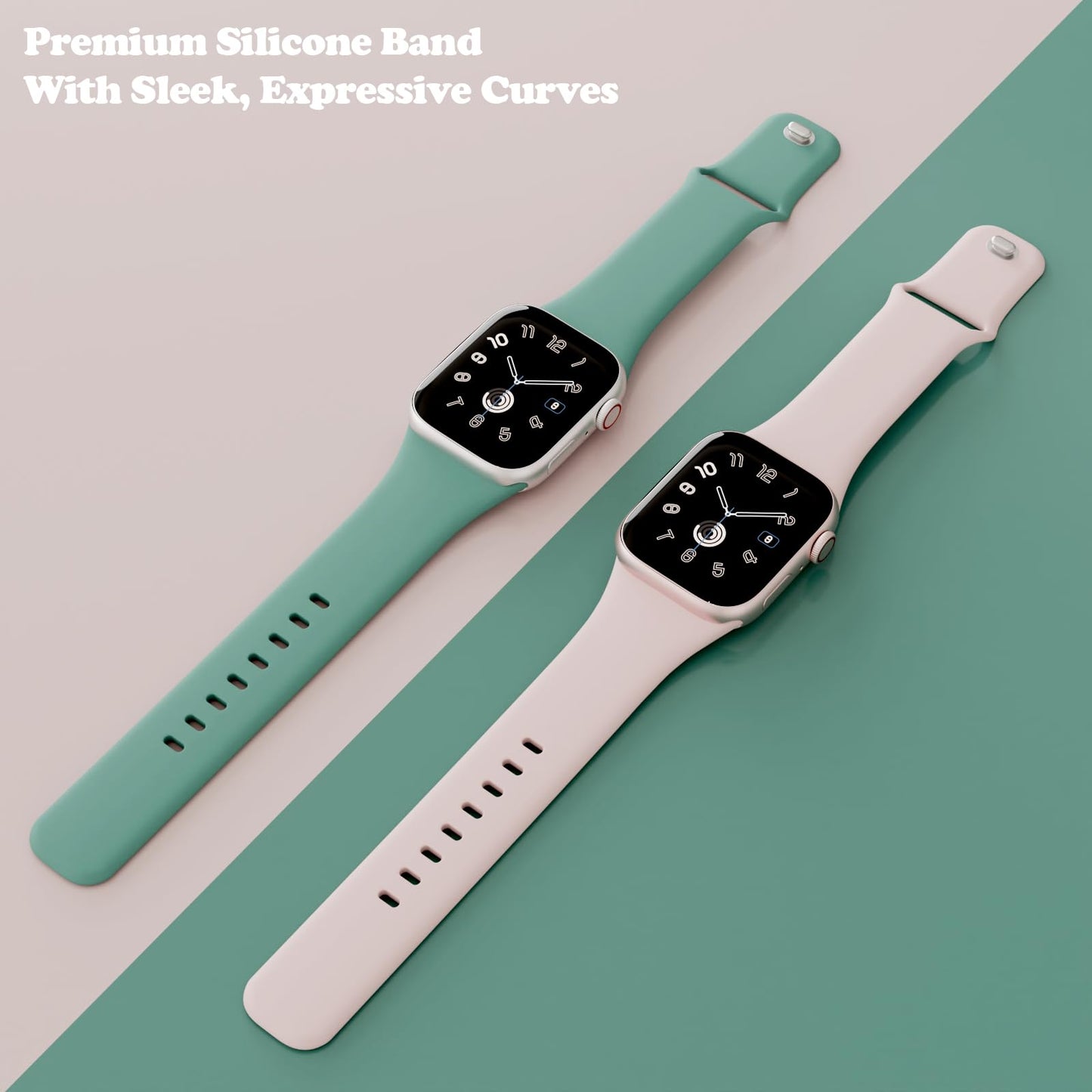 Bracelets Apple Watch 38 mm 40 mm 41 mm 42 mm 44 mm 45 mm 46 mm 49 mm Femme Homme, Silicone Souple
