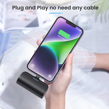 Chargeur Power Bank pour iPhone, Chargeur de Téléphone Portable 5200mAh Ultra-Compact PD F