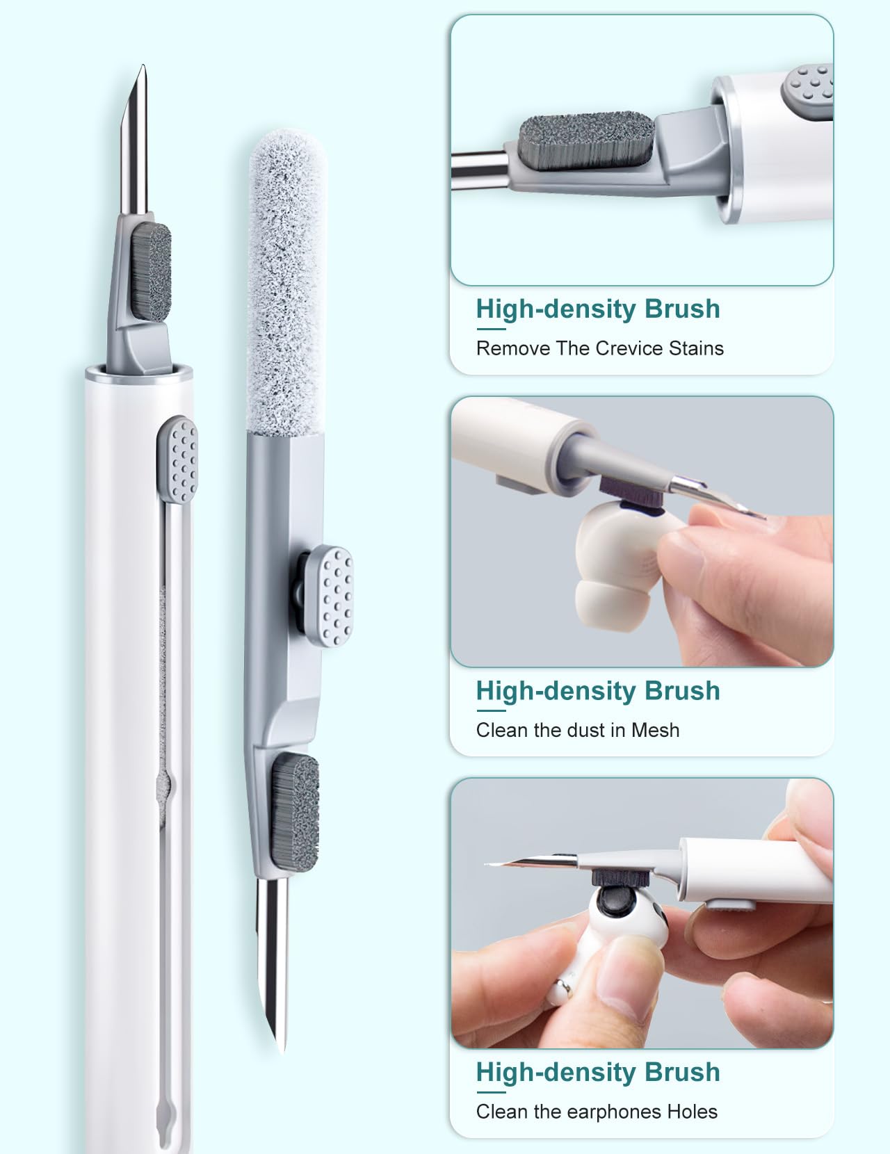 Cleaner Kit For Airpods Pro 4 3 2 1, Multi-Function Cleaning Pen Tool With Soft