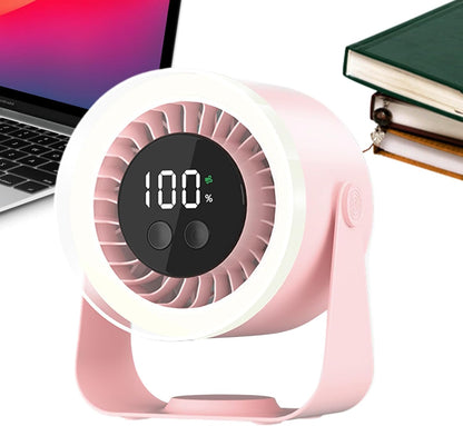 Portable Desk Fan | USB Rechargeable with 10-Speed Quiet Operation | Compact Design for Efficient Cooling