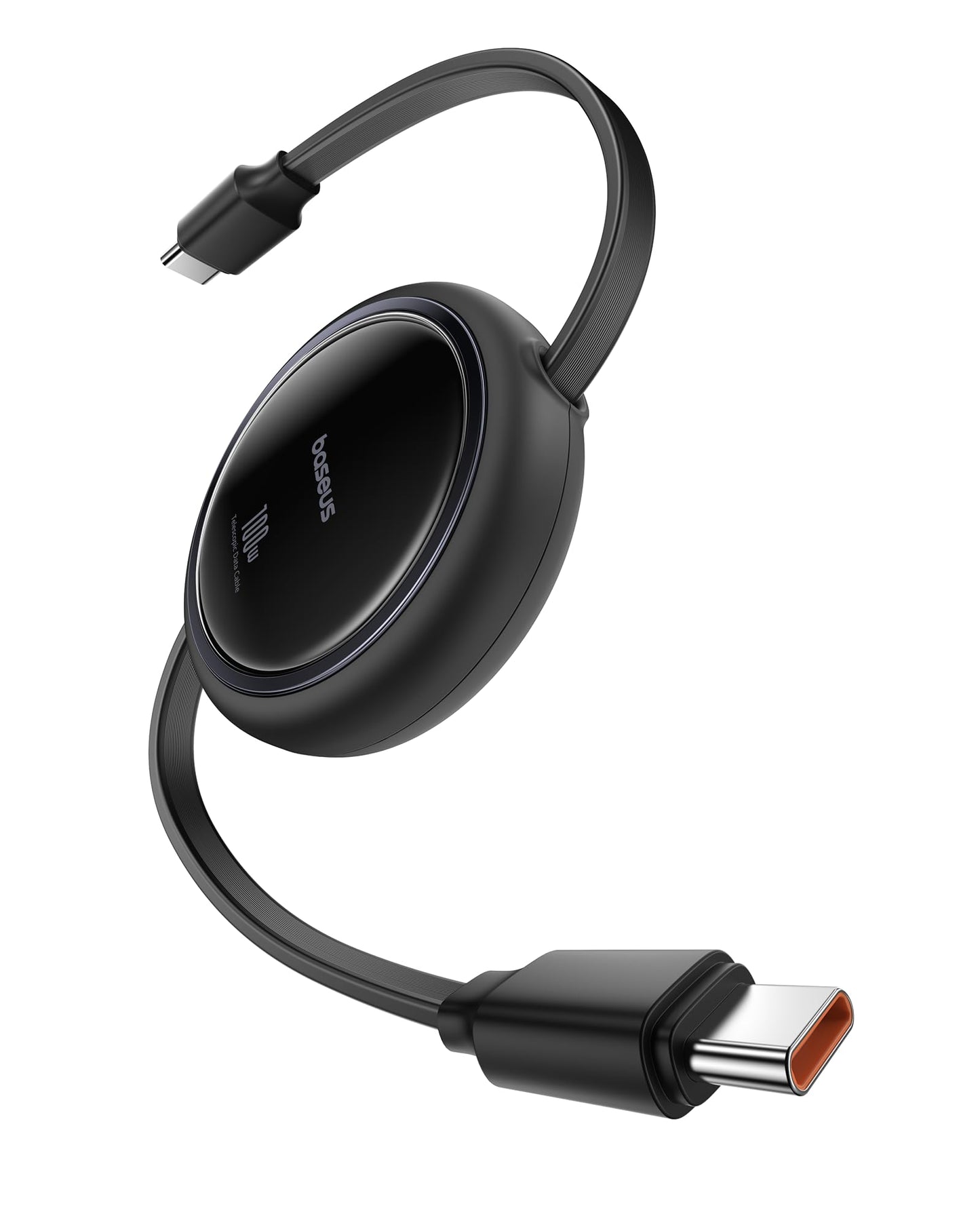 USB-C to USB-C Cable 100W Retractable - 5A Fast Charging 4-Stage Length Adjustable