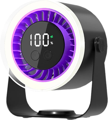 Portable Desk Fan | USB Rechargeable with 10-Speed Quiet Operation | Compact Design for Efficient Cooling
