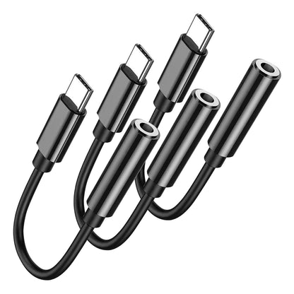Adaptateur USB-C vers prise casque 3,5 mm (pack de 3) - Dongle audio DAC pour iPhone 16 15 et Samsung Galaxy