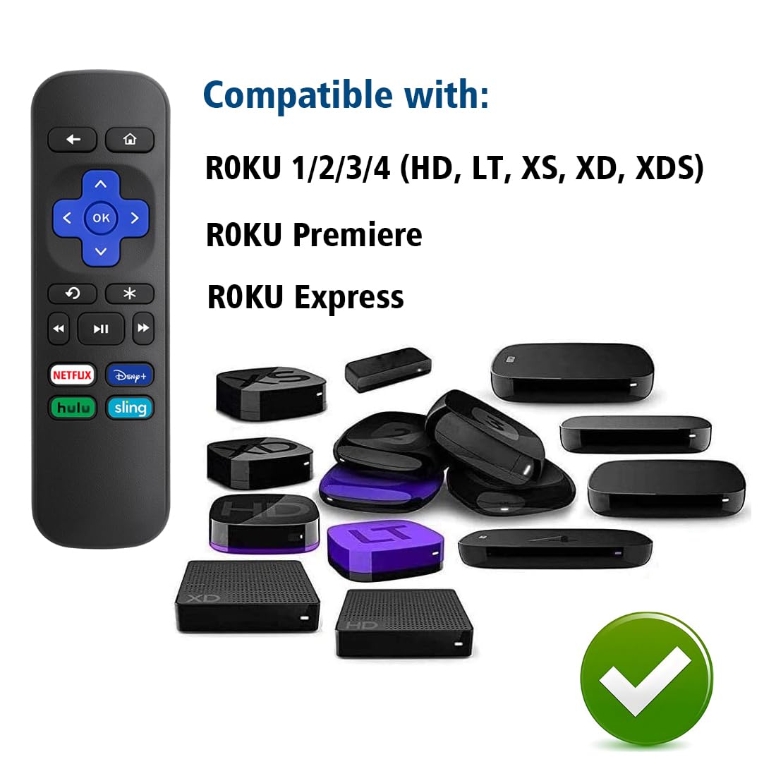 Replacement For Roku Box, Premiere, Express, Player, For R0Ku 1 2 3 4 (Not For R