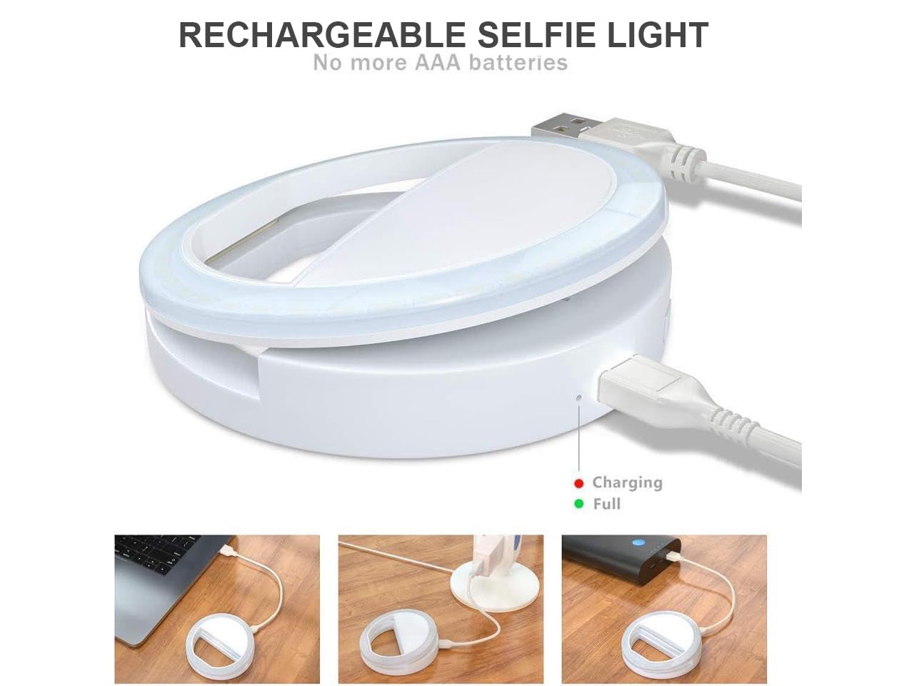 Light For Iphone, Android, Tablet - Rechargeable Clip-On 3 Light Levels