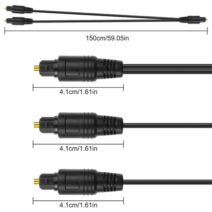 To 2 Toslink Digital Optical Splitter 1 Male In 2 Male Out Fiber Optic Audio Cab