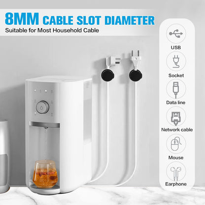 Cable Clips 6 Pack — 360° Rotatable Cord Organizer Adhesive Wire Management for