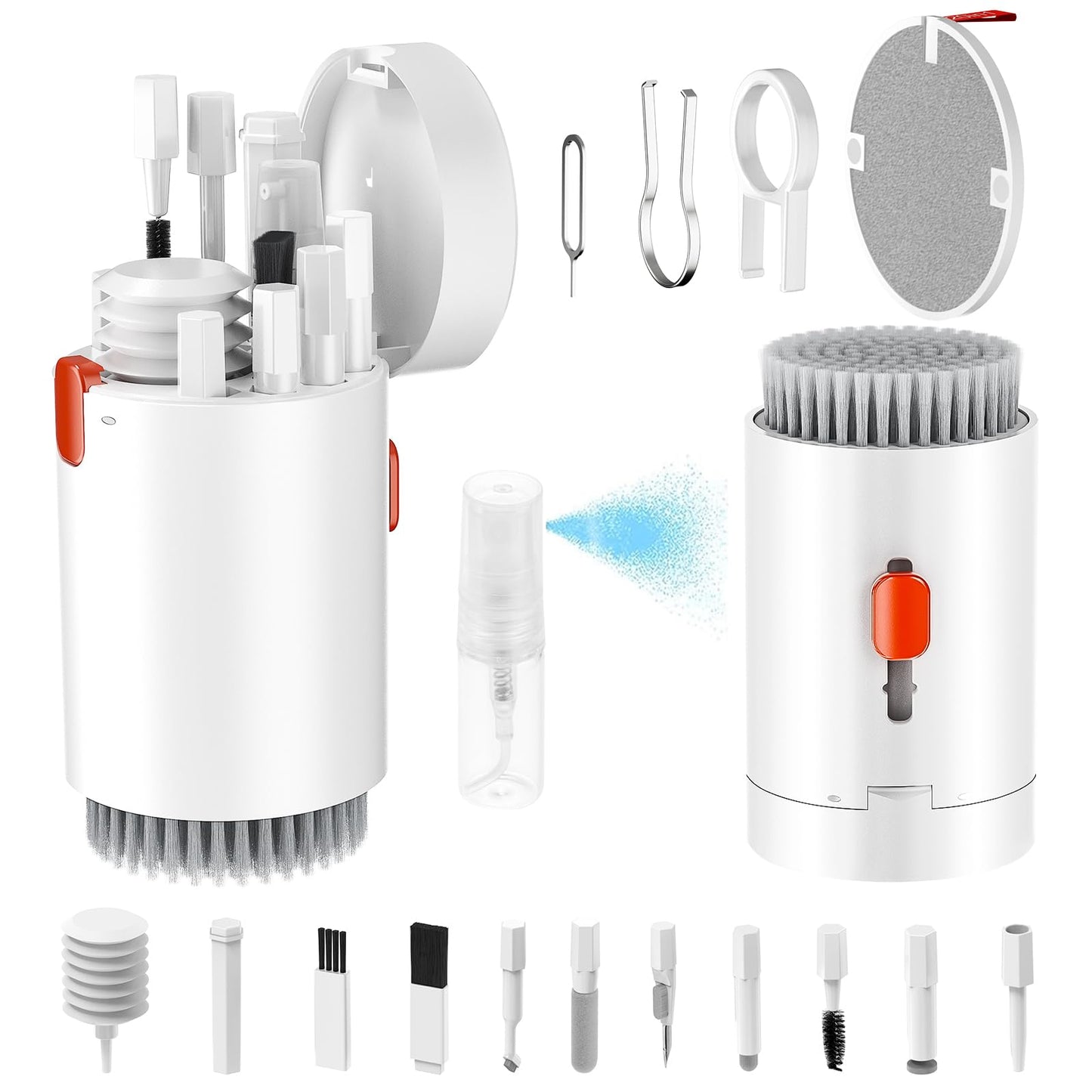 Cleaner Kit, Electronics Cleaning Kit With Retractable Big Brush, Portable, 20 I