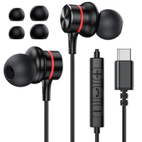 Écouteurs Stéréo HiFi USB-C - Casque Filaires Intra-Auriculaires avec Micro et Contrôle du Volume