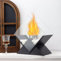 Diamond Indoor Outdoor Portable Metal Heating Desktop Small Fire Pit Fireplace Light