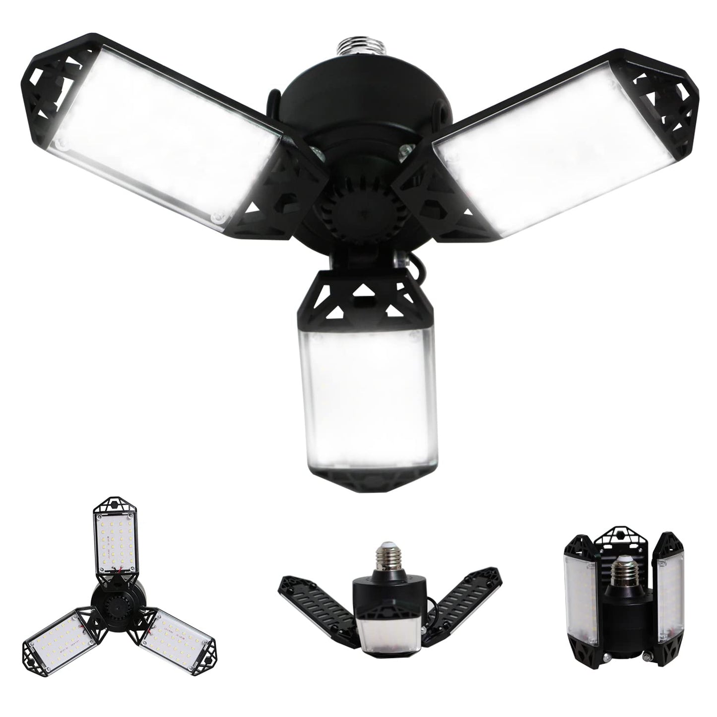 Light, 80W 8000 Lumen Ceiling Lights With 3 Adjustable Panels, 6500K Daylight Li