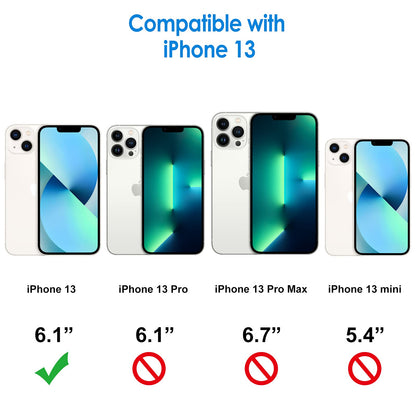 For Iphone 13 6.1-Inch, Non-Yellowing Shockproof Phone Bumper Cover, Anti-Scratc