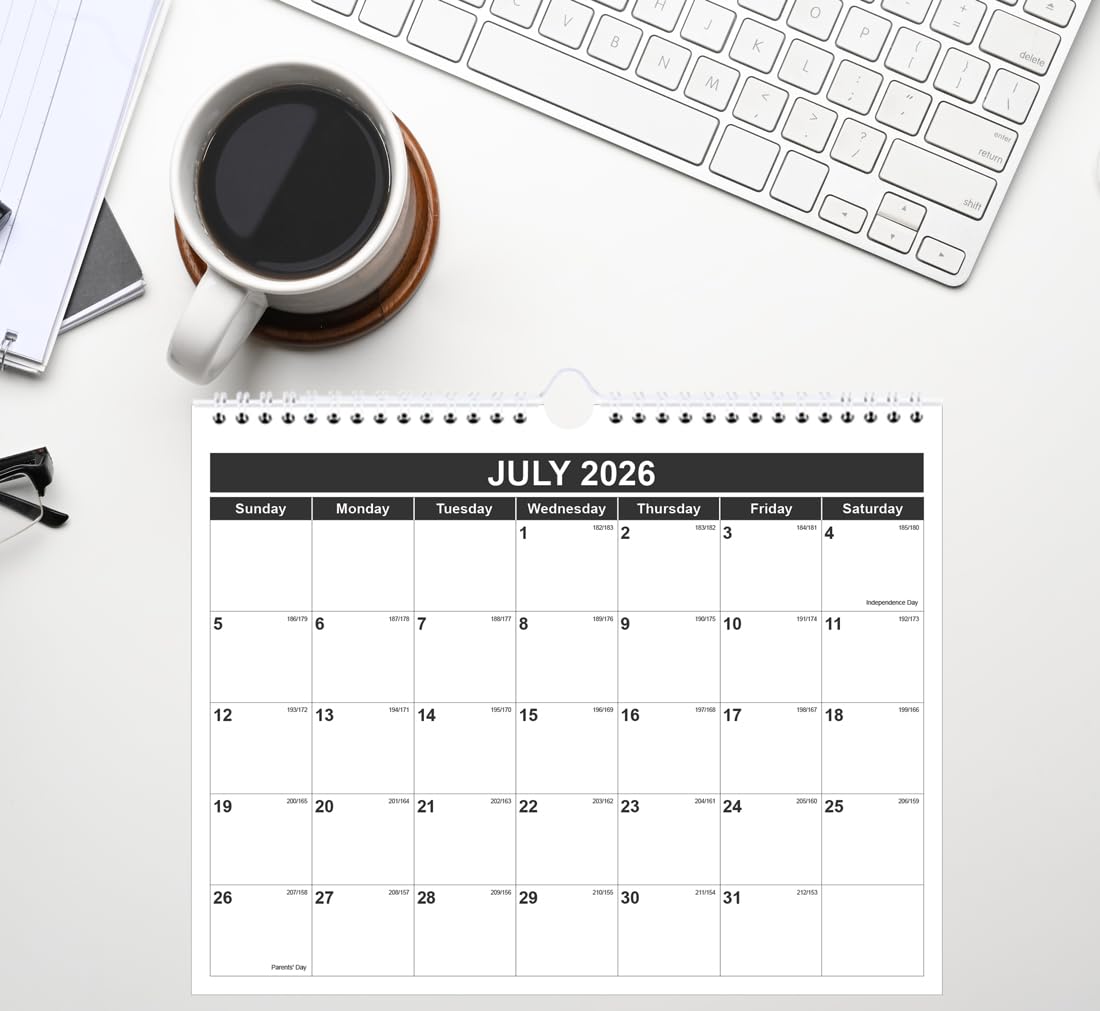 Monthly Wall Calendar (Jan 2026–Jun 2027) – 8.5” x 11” Spiral-Bound Hanging Plan