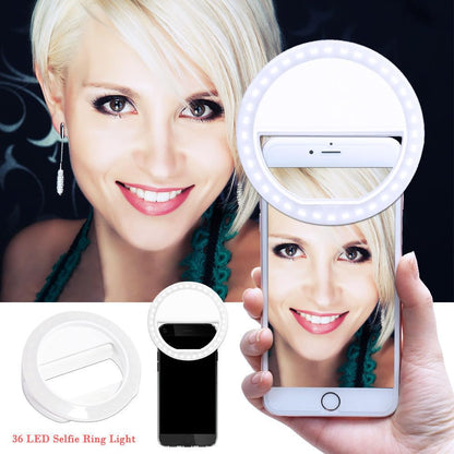 Selfie Ring Light For Iphone And Android, Portable Ring Light With 3 Light Level