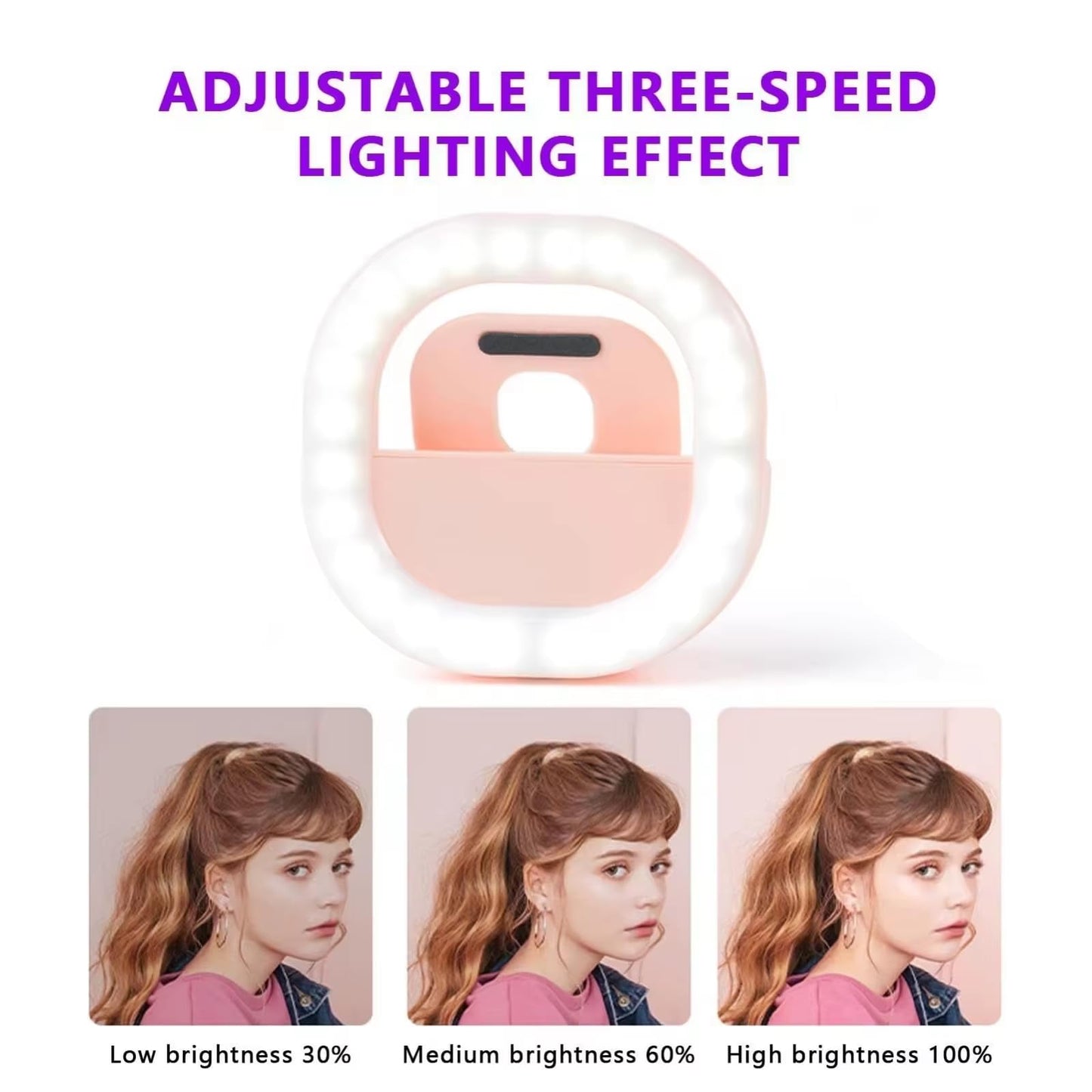 Ring Light, Rechargeable Mini Clip-On Phone, Tablet, Laptop, Camera Lighting Wit