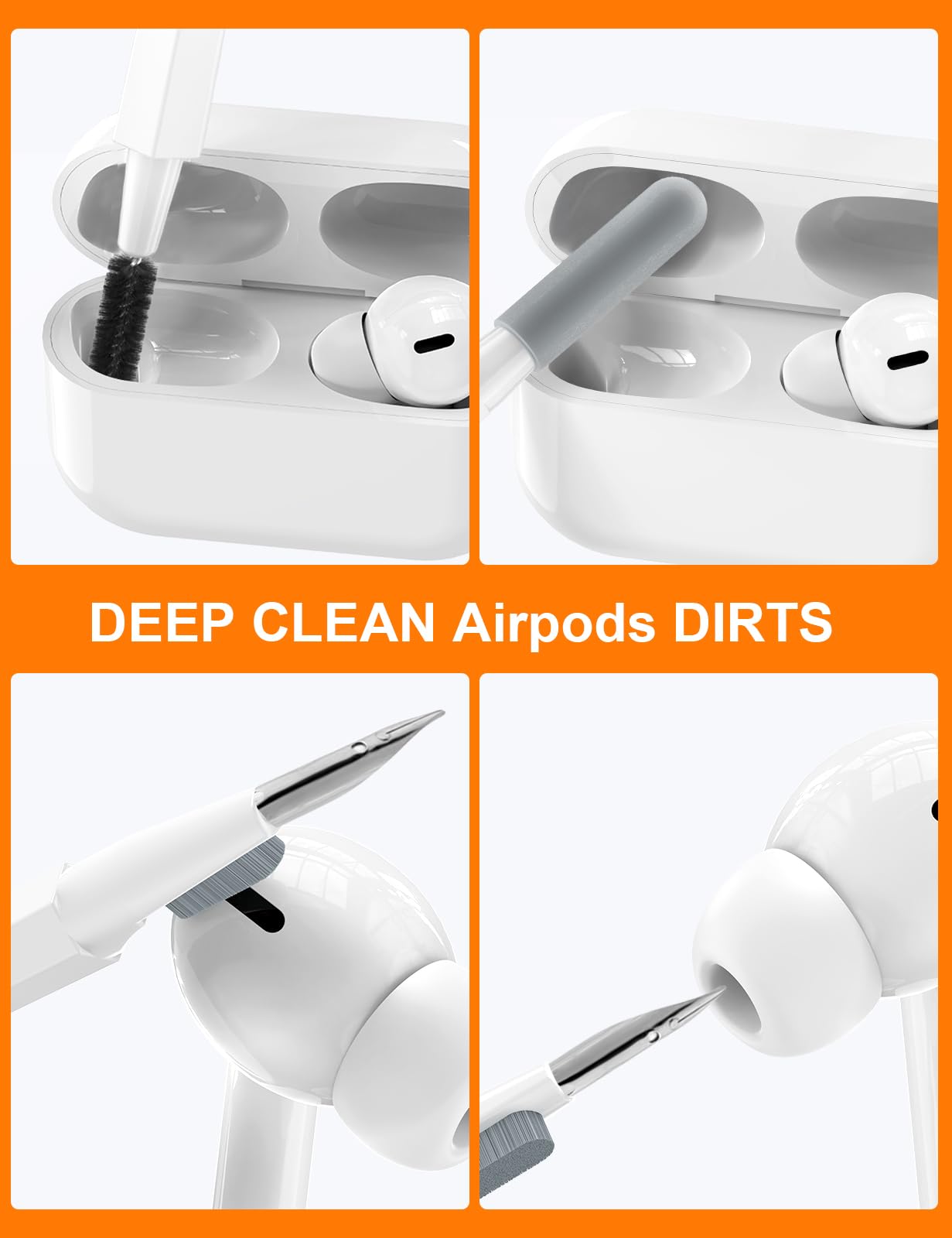 Cleaner Kit, Electronics Cleaning Kit With Retractable Big Brush, Portable, 20 I