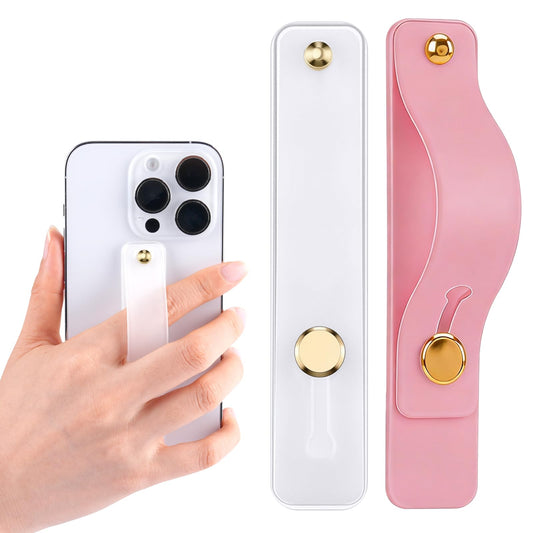 Dragonne en silicone avec béquille – Poignée et support polyvalents pour la plupart des téléphones un