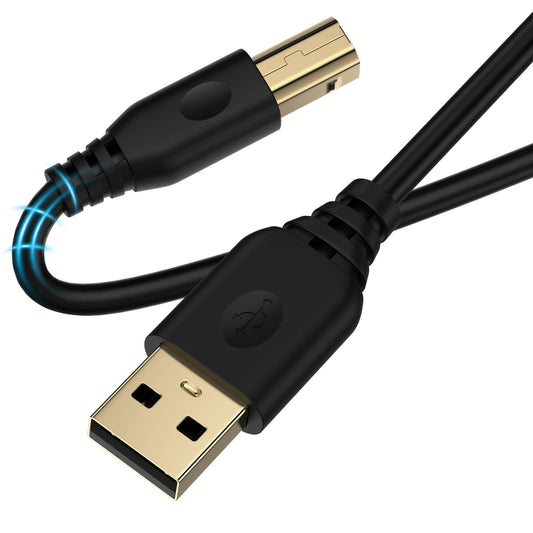USB-A to USB-B Printer Cable - High Speed USB 2.0 Printer and Scanner Cord