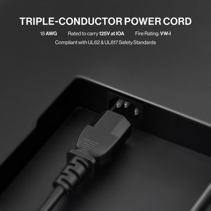 Cordon d'alimentation CA à 3 broches de 1,5 m - Câble d'alimentation universel pour téléviseur, moniteur, ordinateur et imprimante